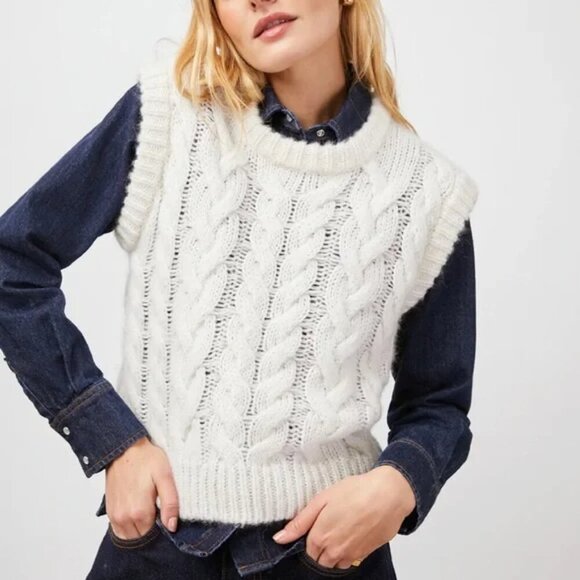 Rails Cream Cable Knit Alexis Sweater Vest - Women's Size XS - EUC - Picture 2 of 13
